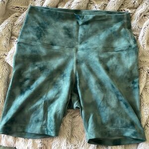 Nobull green tie dye 6” shorts. High waist. Size small.